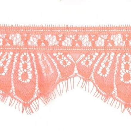 3AR061 Кружево 'шантильи' на сетке 9см*3м (коралловый)