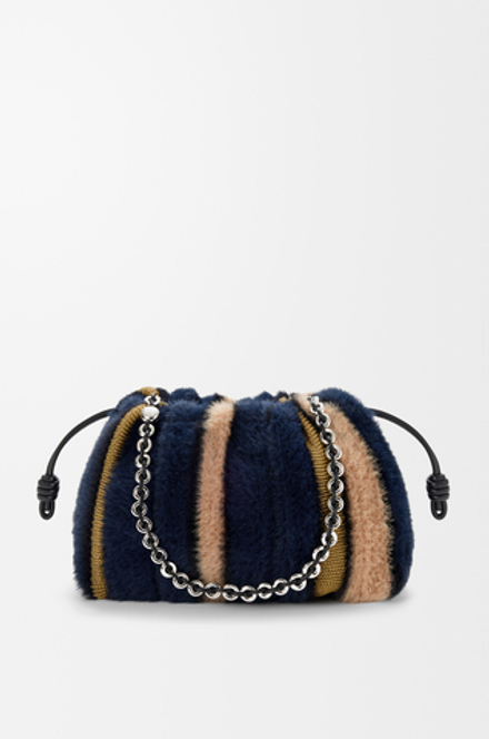 Loewe Средняя сумка Flamenco из жаккардовой вязки, темно-синий