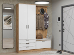 Прихожая Стиль-03 White Silk Дуб Вотан