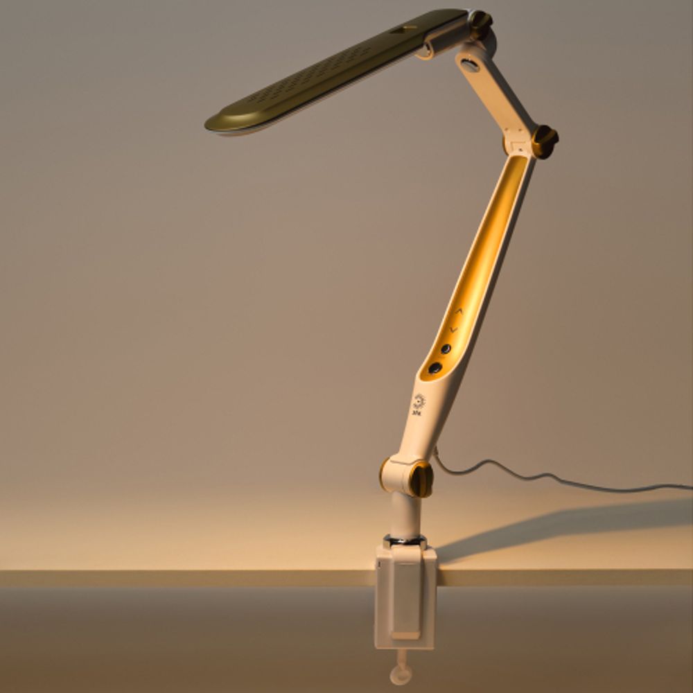 Настольный светильник ЭРА NLED-496-12W-G светодиодный на струбцине золото | Светодиодные настольные лампы