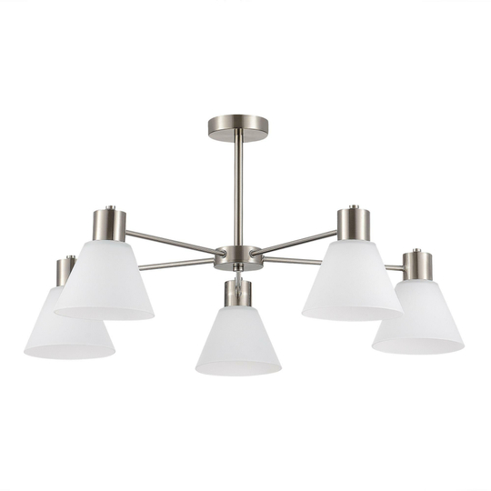 SLE1561-103-05 Светильник потолочный Никель/Белый E27 5*60W