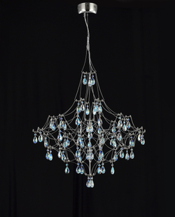 Подвесная люстра светодиодная с пультом и хрустальными подвесками K9 MyFar Allegria MR2641-66P-50СD