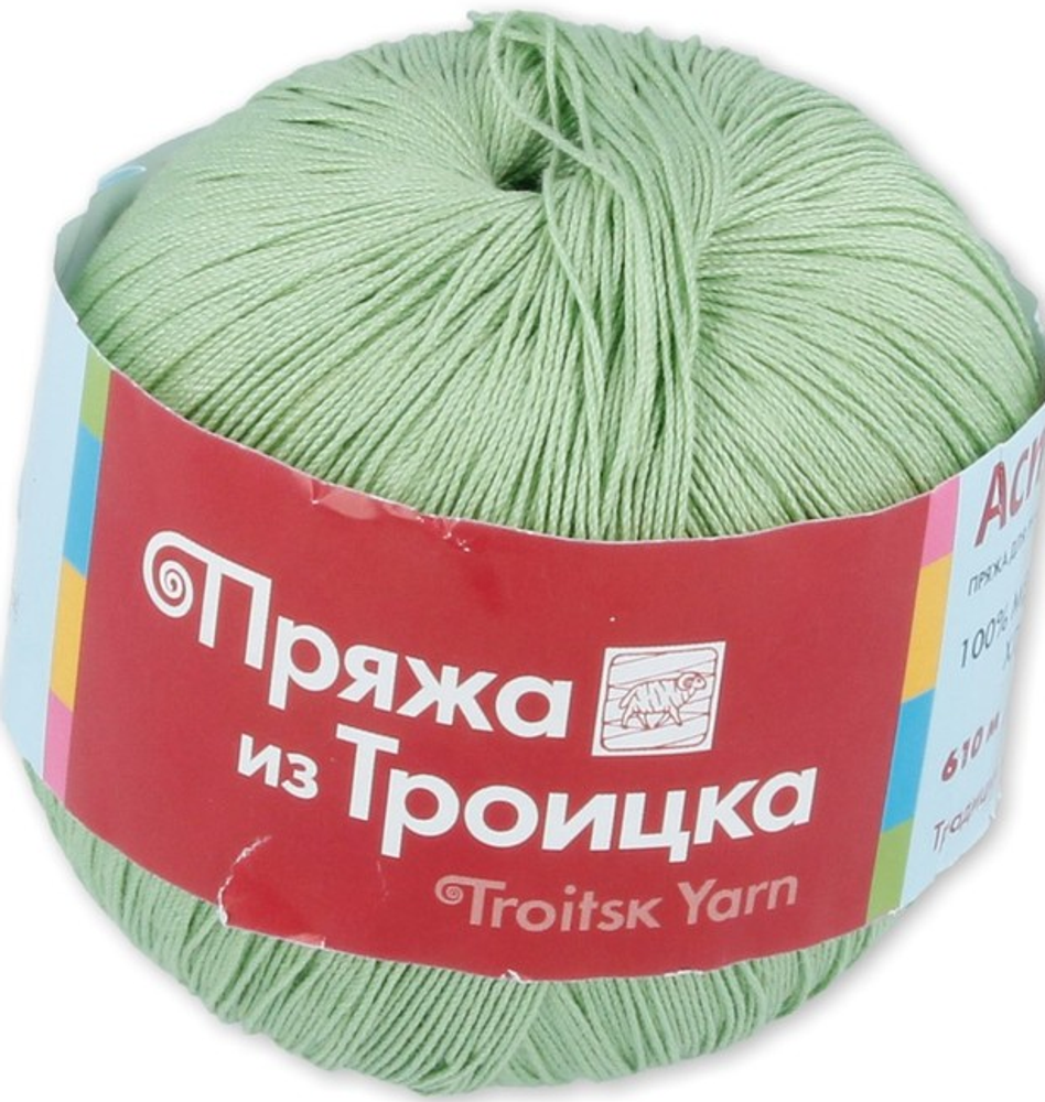 Пряжа &quot;Астра&quot;, 100% мерсеризованный хлопок, 100гр, 610м, зеленое яблоко