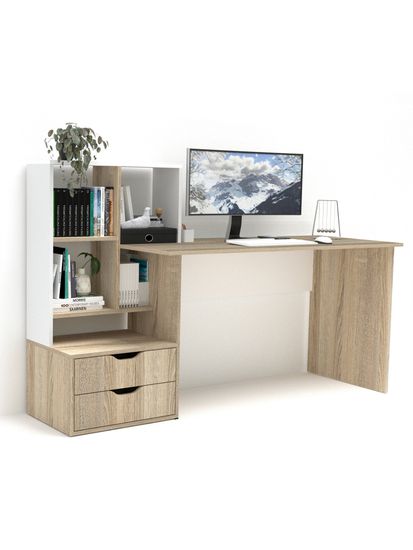 дуб сонома / белый