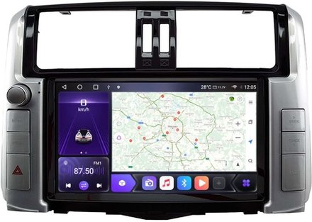 Магнитола для Toyota Land Cruiser Prado 150 2009-2013 (взамен 7" навигации) - Carmedia SF-9613-3 Android 12, TS10, CarPlay, 4G SIM-слот