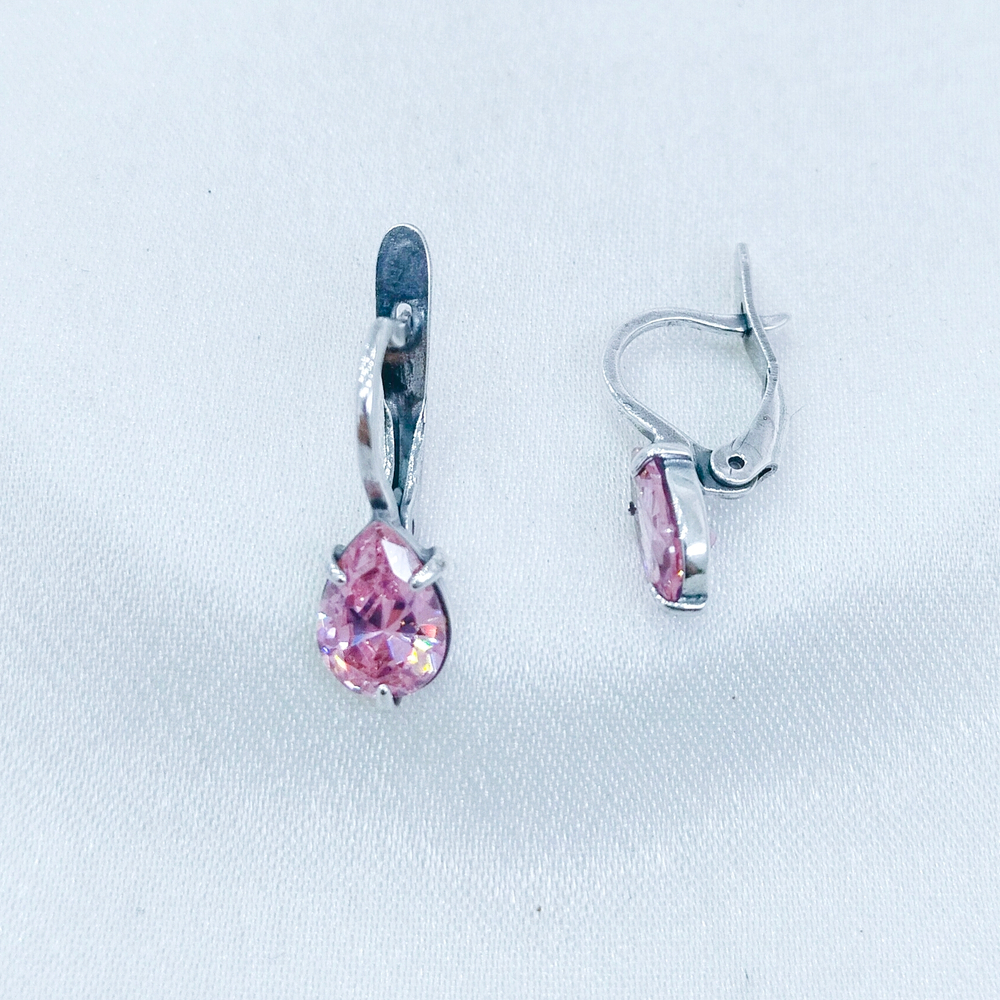 "Чиос" серьги в серебряном покрытии из коллекции "Циркония" от Jenavi  с английским замком