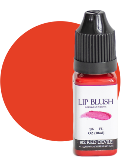 Пигмент для перманентного макияжа LIP BLUSH #12 RED DEVILE Дьявольский красный, 10 мл