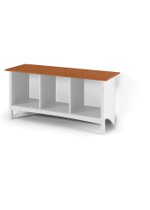 Скамья для ванной Паула из массива сосны, белый/черри