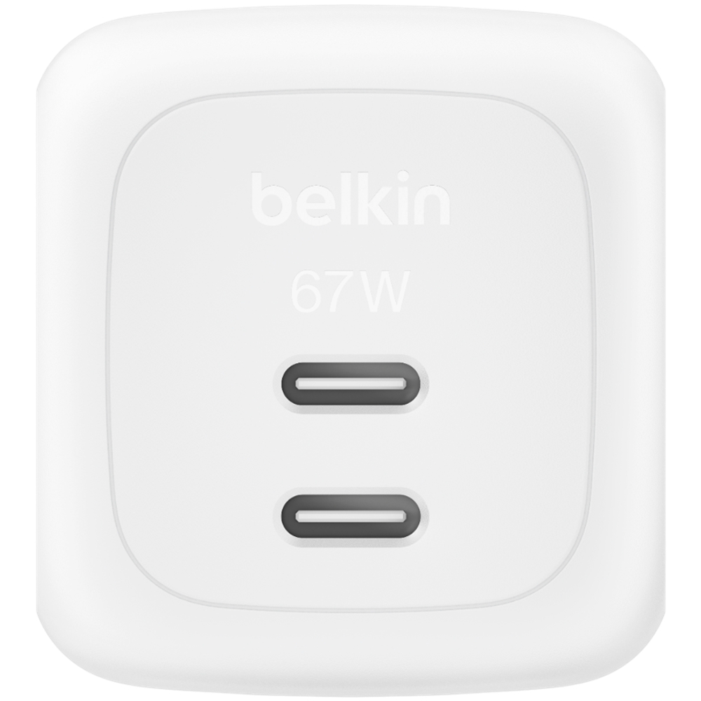 BELKIN 67w Dual USB-C PD wall Charger with PPS, White