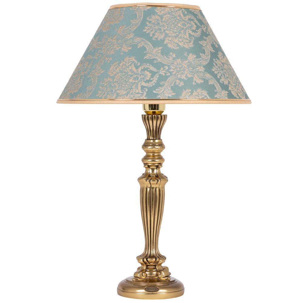 Настольная лампа Богемия Бронза с абажуром №38 Vatican (Ватикан) Аквамарин