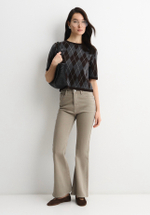 Джинсы клеш М7 бежевый