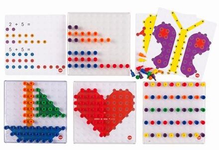 Мозаика Peg Board. Набор с прозрачными досками и картинками
