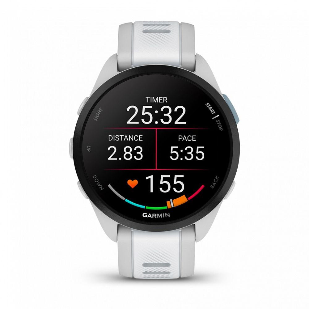 Часы Garmin Forerunner 165 белый с серым ремешком, 010-02863-21