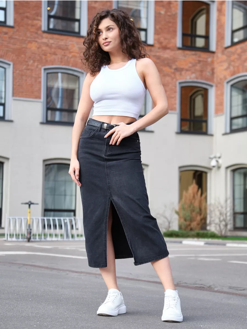 Юбка джинсовая миди