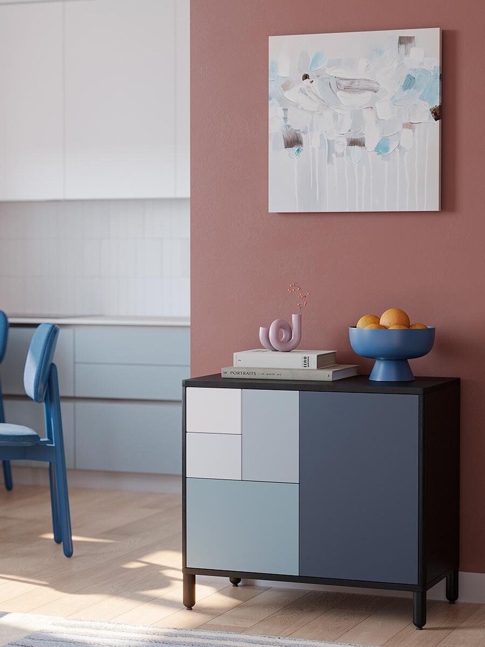 Панно декоративное Fleur, 60х60 см, голубое