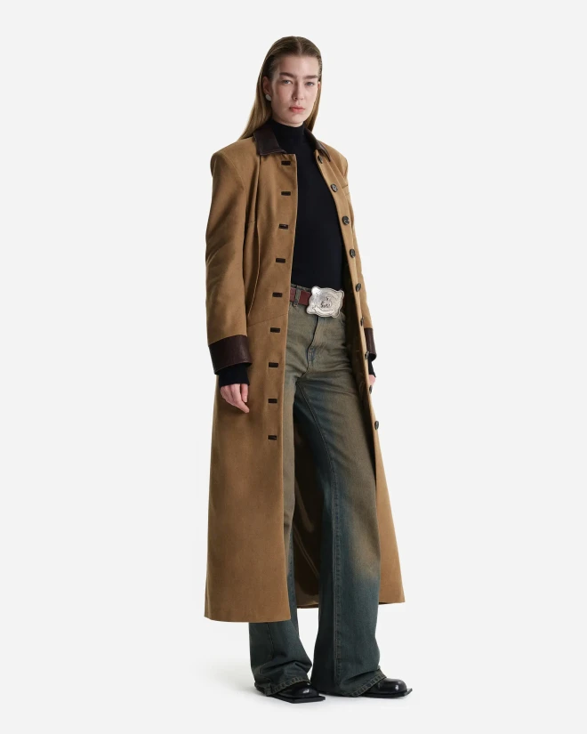 Пальто из канваса песочное