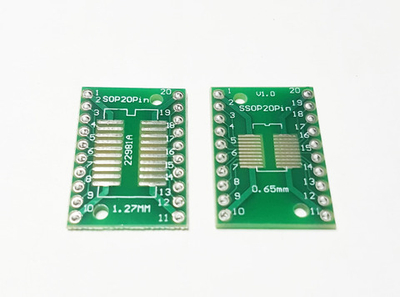 Переходная плата SSOP20 и SOP20 в DIP20 (два в одном). Цена за 1 плату