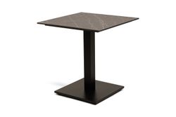 "Каффе" стол из HPL квадратный 70х70см, цвет "серый мрамор", подстолье стальное