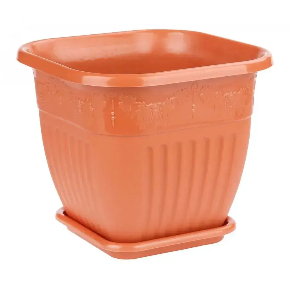 Горшок-кашпо Лозанна 5л квадратный (коричневый) (комплект 20 шт)