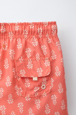 ZARA ПЛАВКИ-БЕРМУДЫ С ПРИНТОМ, КОРАЛЛОВЫЙ