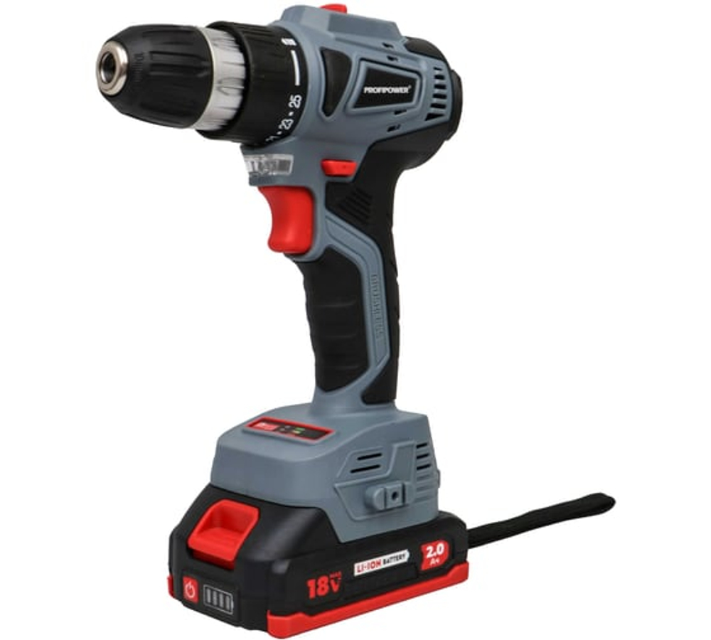 Аккумуляторный бесщеточный шуруповерт с набором Profipower MKBL-18BT E0147