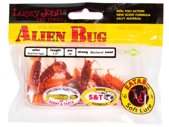 Виброхвосты съедобные LJ Pro Series ALIEN BUG 1,5in (3,81 см), цв. T48, 10 шт.