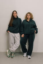 Свитшот с воротником на кнопках из футера барашек в 2 цветах