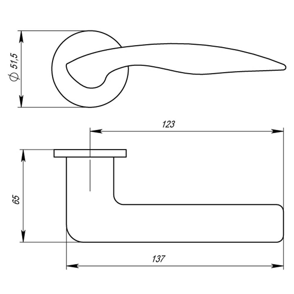 Ручка раздельная Armadillo WAVE URS AB-7 Бронза