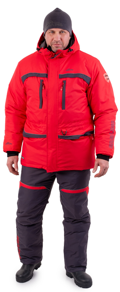 Костюм зимний Соболь таслан, красный-графит GRAYLING Novatex