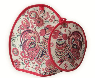 Гобеленовый набор для кухни Петушок красный (колпак на чайник и прихватка)