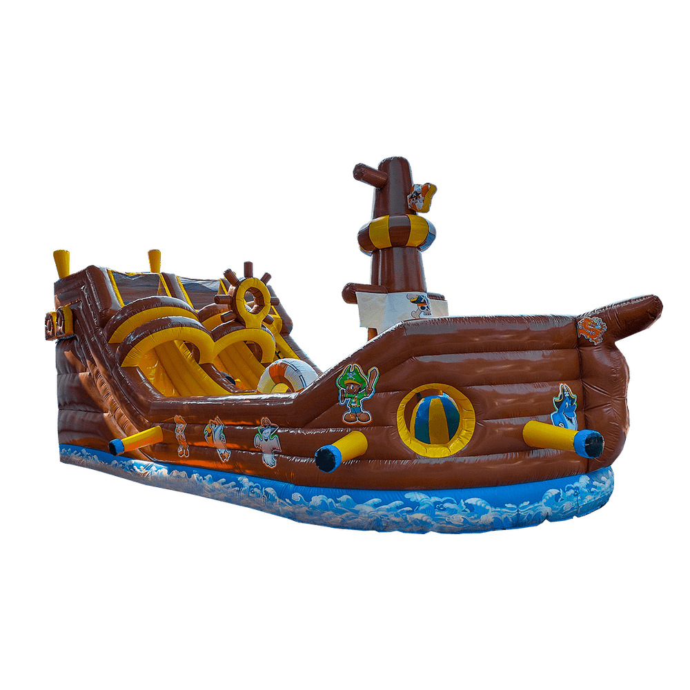 Большой надувной батут-горка "Фрегат-2" 11*5*5 м