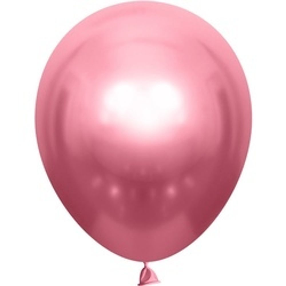 Шар (12"/30 см) Розовый, хром 50 шт.