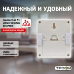 Фонарь светодиодный на батарейках Трофи SB-102 пушлайт мощный на липучке, 3хААА, белый