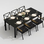 Обеденная группа Ideal Patio ДОЛЛА ФЕСТА каркас карбон, стол алюминий 220, ткань антрацит