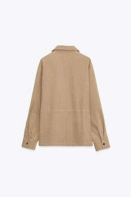 ZARA КУРТКА С КАРМАНАМИ И РЕГУЛИРУЕМОЙ ТАЛИЕЙ, МЯГКИЙ КАШТАНОВЫЙ