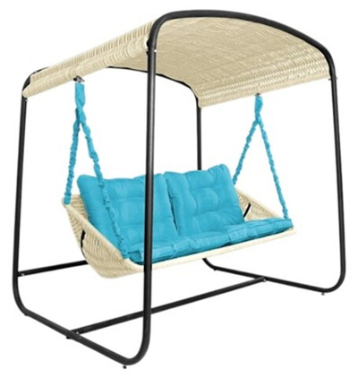 Качели DeckWOOD Sky Bed Lite (белый, подушка голубая)