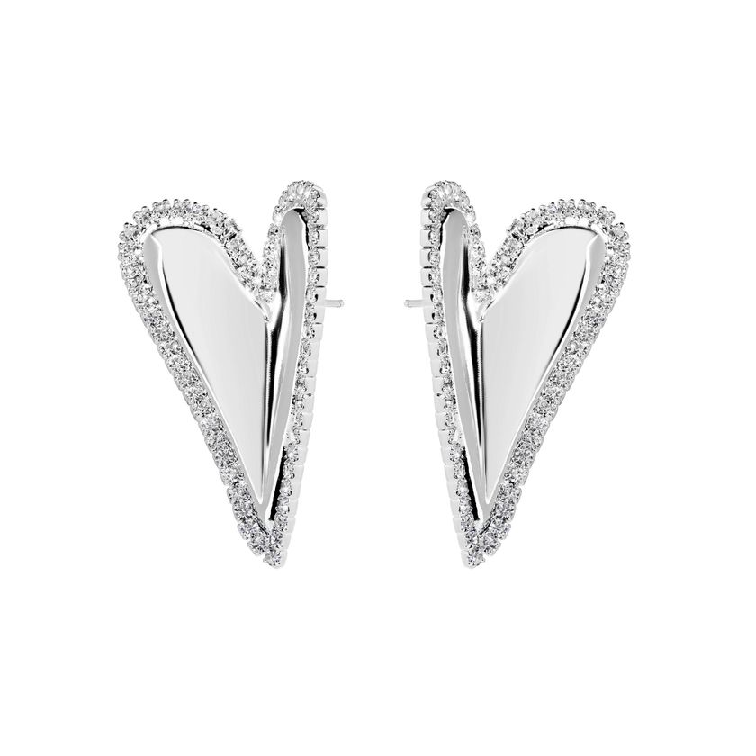Серьги Ослепляющее Блеском Сердце – Серебро