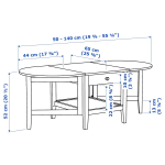 Журнальный стол - IKEA ARKELSTORP/ИКЕА АРКЕЛЬСТОРП, 65x140x52 см, черный/светло-коричневый