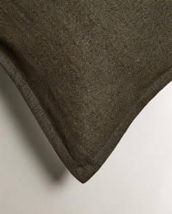 Zara Home наволочка декоративная из льна, хаки, 40x60 см