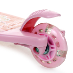 Кикборд эконом самокат детский 3 х колесный, со светом, розовый