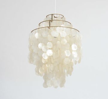 Fun 1 DM Gold Pendant Lamp by Verner Panton