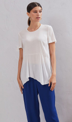 Футболка с асимметричным кроем (Размер: XS) (Цвет: молочный)