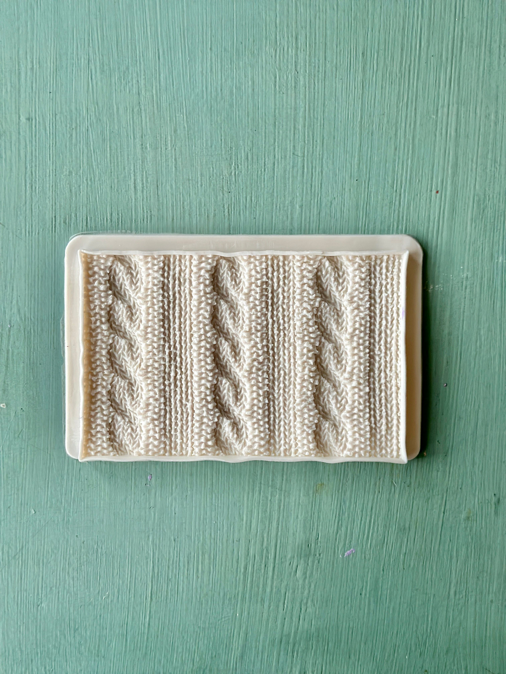 Молд силиконовый для творчества "Вязание с Косами"/ Форма для текстуры, коврик для лепки из полимерной глины, для мыла и воска