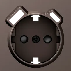 Накладка для розетки Schuko с зарядным устройством USB A+C,  со шторками 16A 250В,  мокко,  серия A07