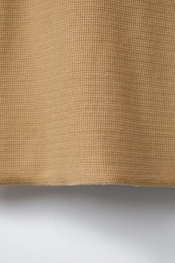 ZARA ФУТБОЛКА ИЗ РЕЛЬЕФНОЙ ТКАНИ С КАРМАНОМ, КАРАМЕЛЬНЫЙ