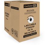 Кабель витая пара F/UTP 5e кат. 4 пары Exegate FUTP4-C5e-CU-S24-OUT-PE-BK-305