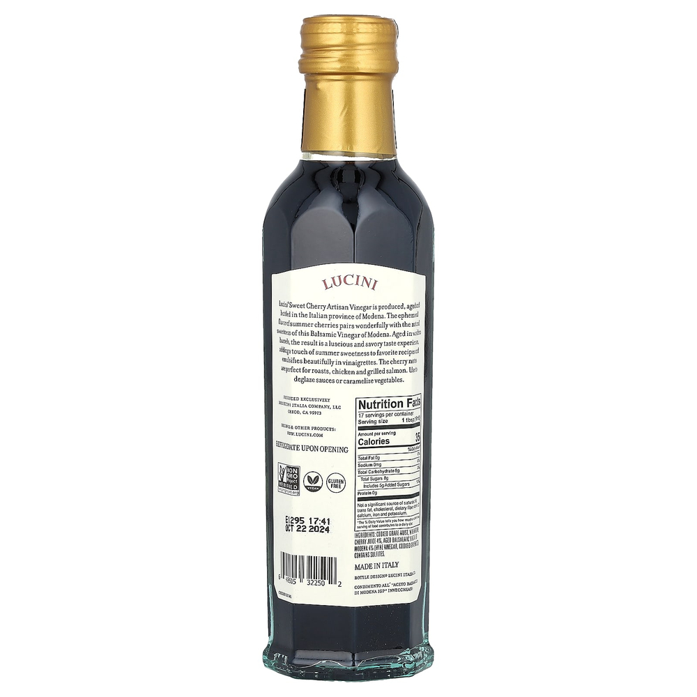 Lucini, ремесленный уксус, со вкусом черешни, 250 мл (8,5 жидк. унции)