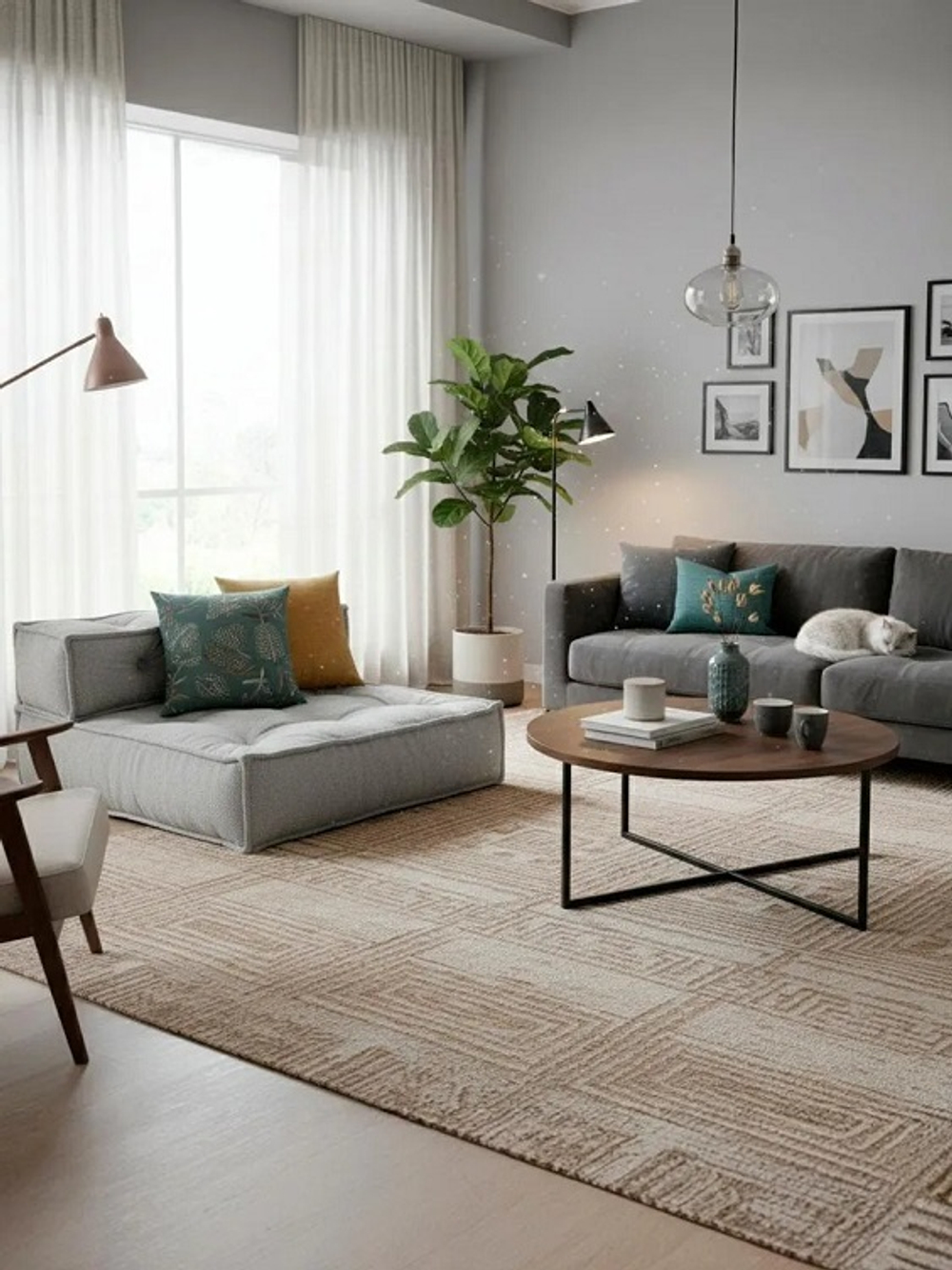 Модуль мягкий Miracle велюр/букле, VT shape silver, 82x81x24 см