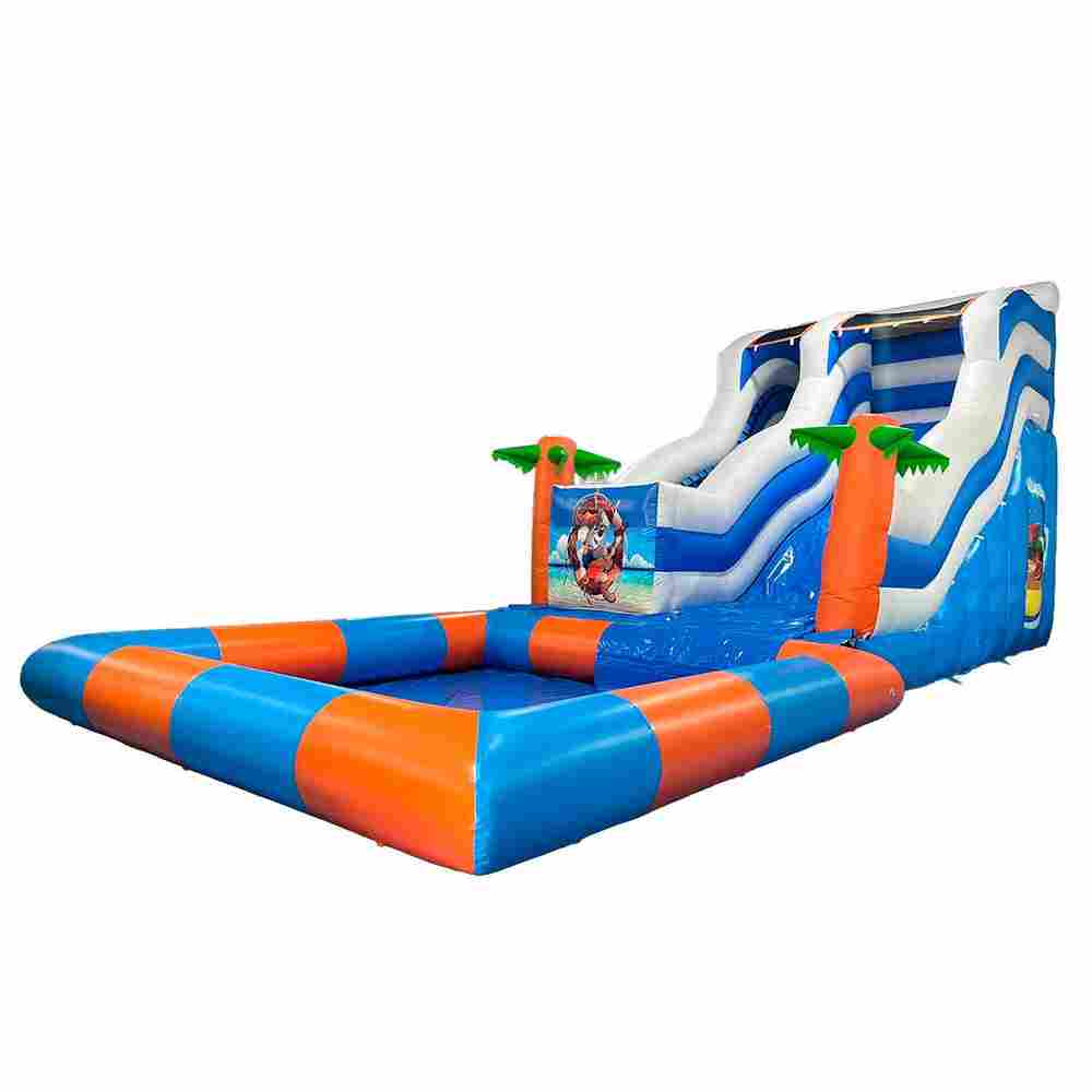 Надувная водная горка с бассейном «Пляжный оазис 3», 13*5*6 м