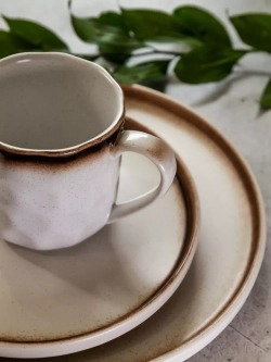 Набор посуды столовой: кружка, тарелка 26,3 см. Белый песок